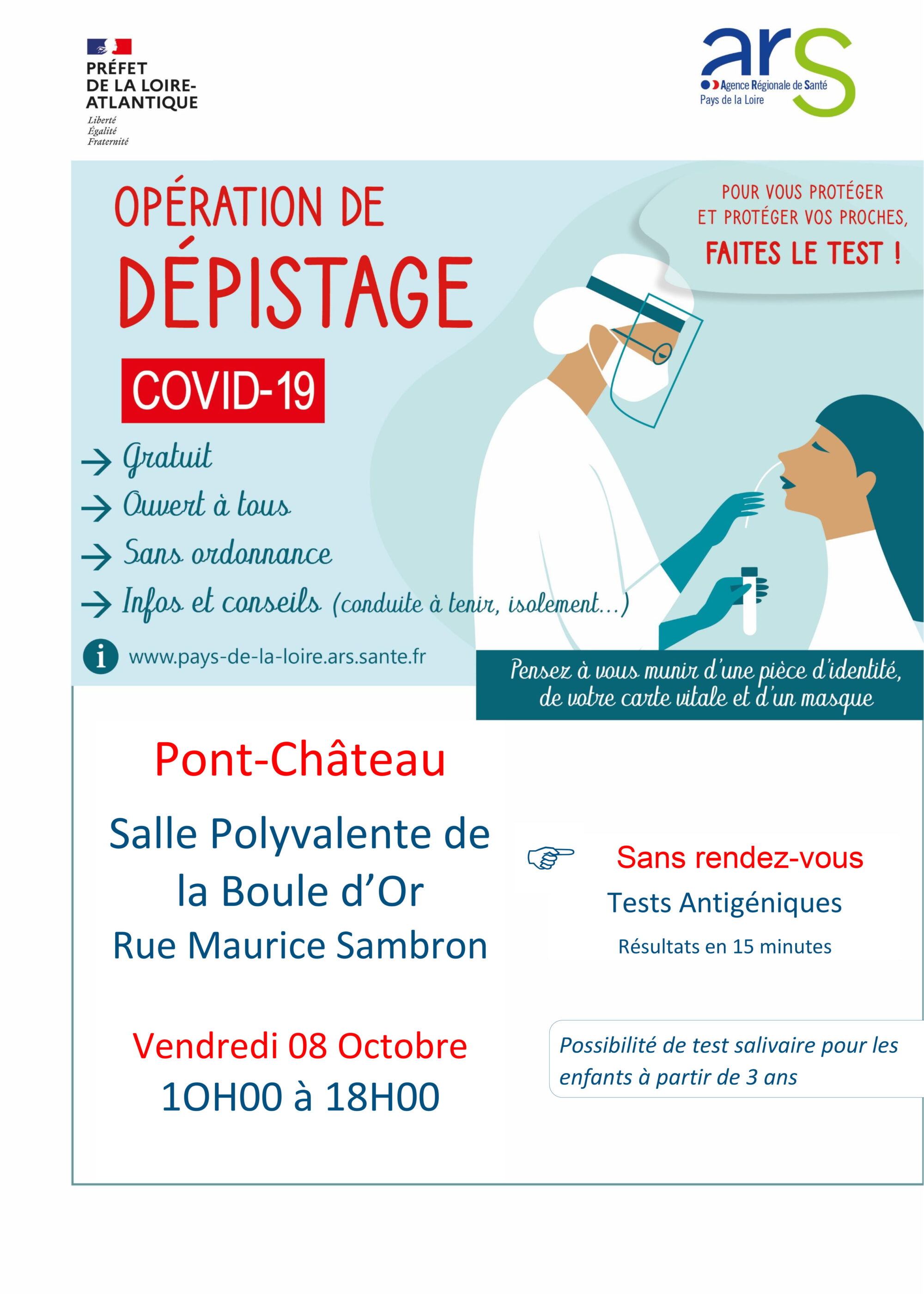 Affichage dépistage Pont-Château